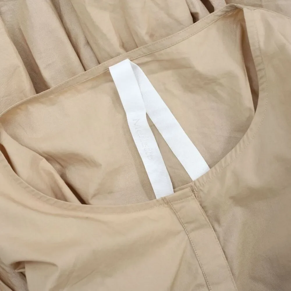 Merlette Montague Midi Dress Puff Sleeve Sandstone Beige Cotton Resort XS 216478 - Picture 10 of 10
